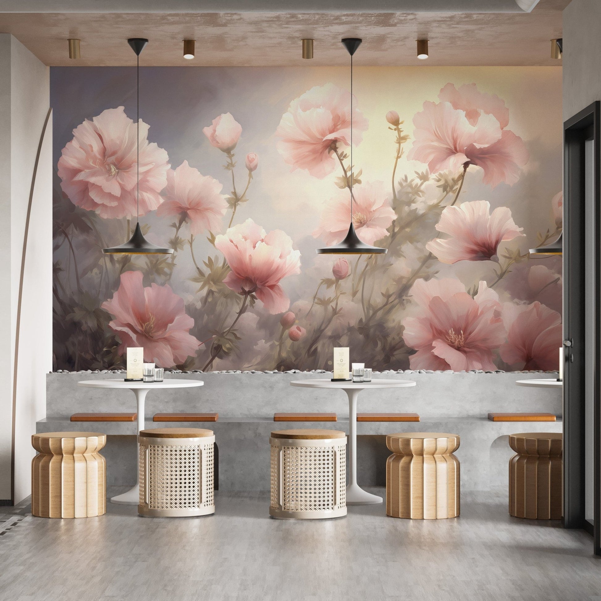 Godetia Pink Flower Wallpaper Mural - Giffywalls