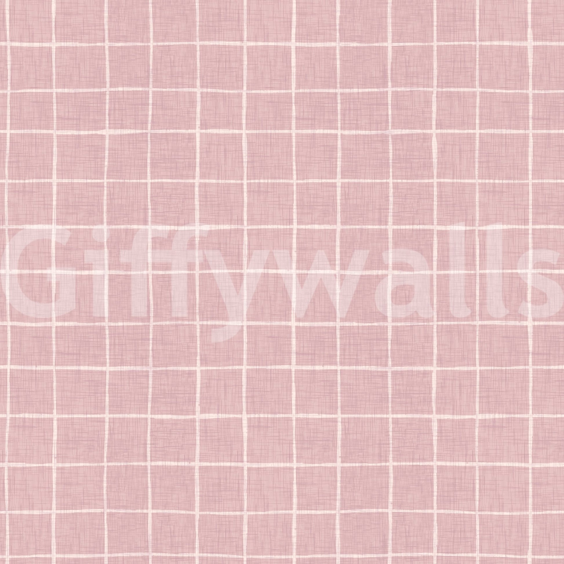 Blush pink woven linen grid pattern background.