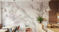 Blush Marble Elegance wall mural in a chic bedroom.