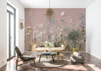 Kitchen accent with Blush Meadow Blooms Wall Mural artistry.