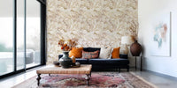 Delicate Blush Neutral Peony wallpaper in a light beige floral design