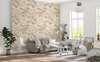 Light botanical Blush Neutral Peony wallpaper with airy petal detail