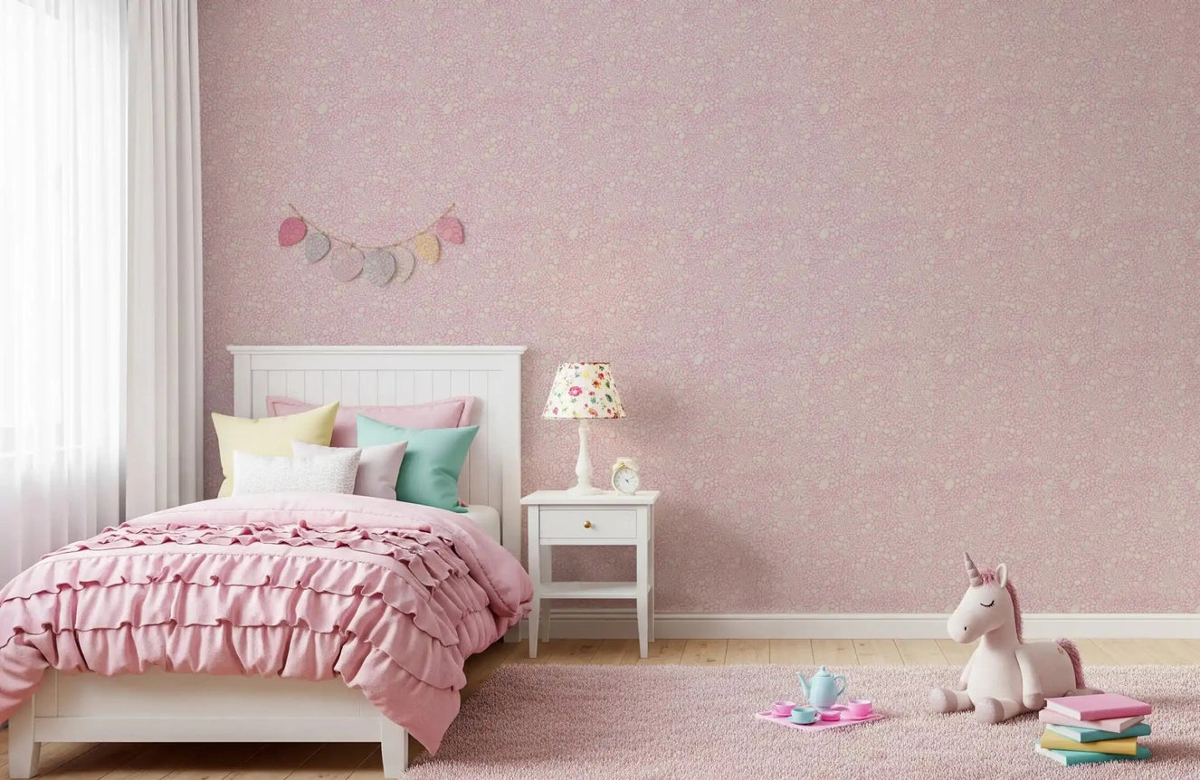Kids room finished in the blush pebble bloom wallpaper at full height
⁠GD9503
