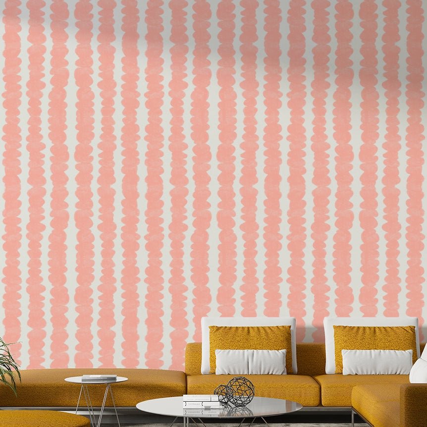 Soft blush tones in Blush Pebble Rows wallpaper for walls, GD2275