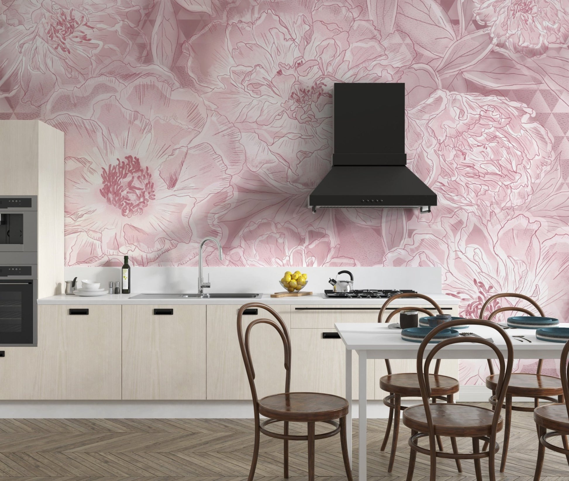 Delicate Blush Peony Wallcovering

