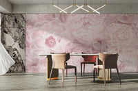 Romantic Peony Pattern Wallpaper Design

