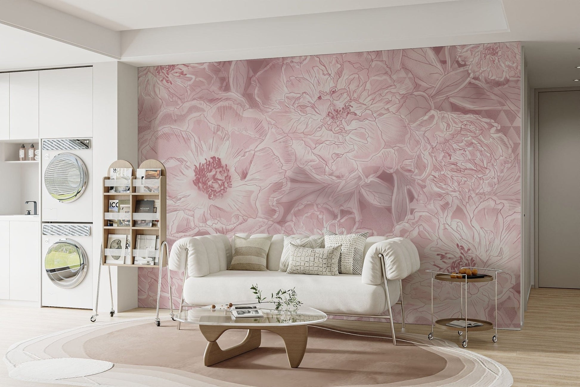 Hand-Drawn Peony Flower Wallpaper
