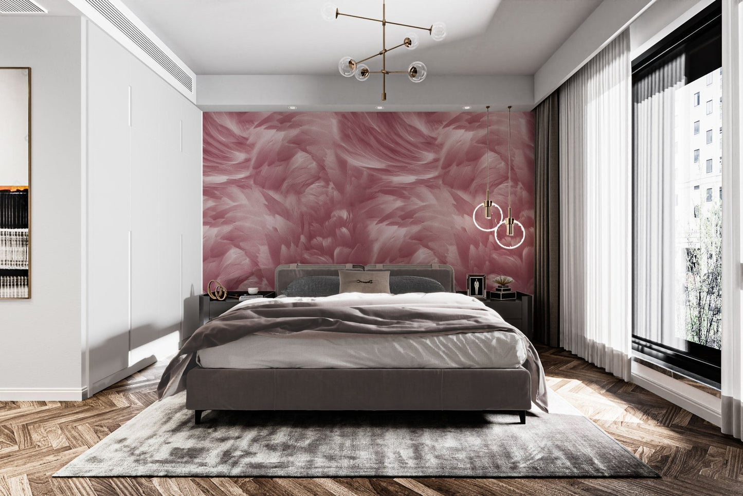 Delicate feather texture wallpaper
