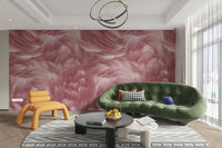 Soft pink feather wall mural design
