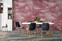 Stylish blush feather wall covering
