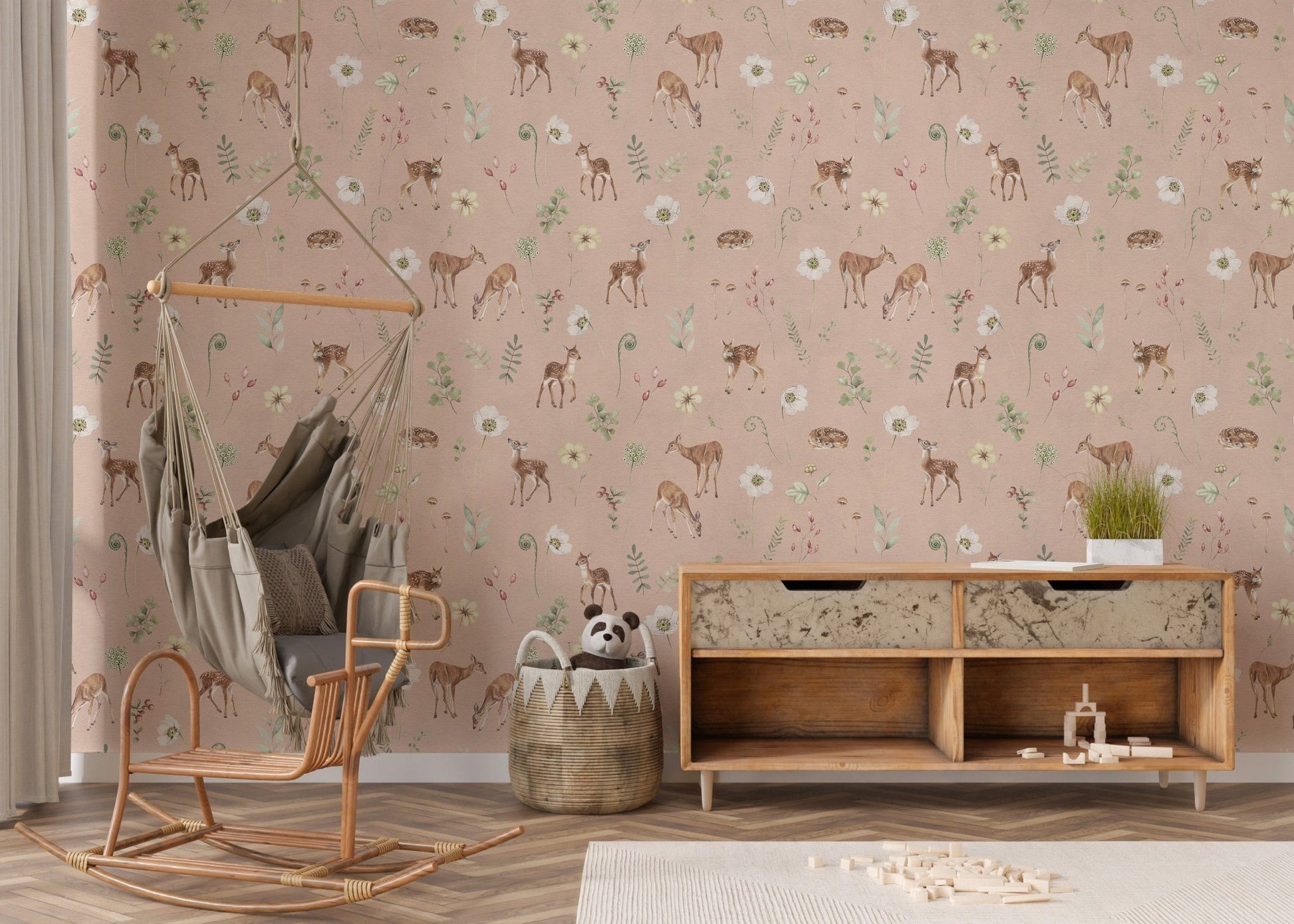 Nature-inspired woodland deer wallpaper
