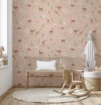 Delicate botanical deer wallpaper for walls
