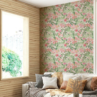 Soft, dreamy blush rose wallpaper for relaxing rooms

