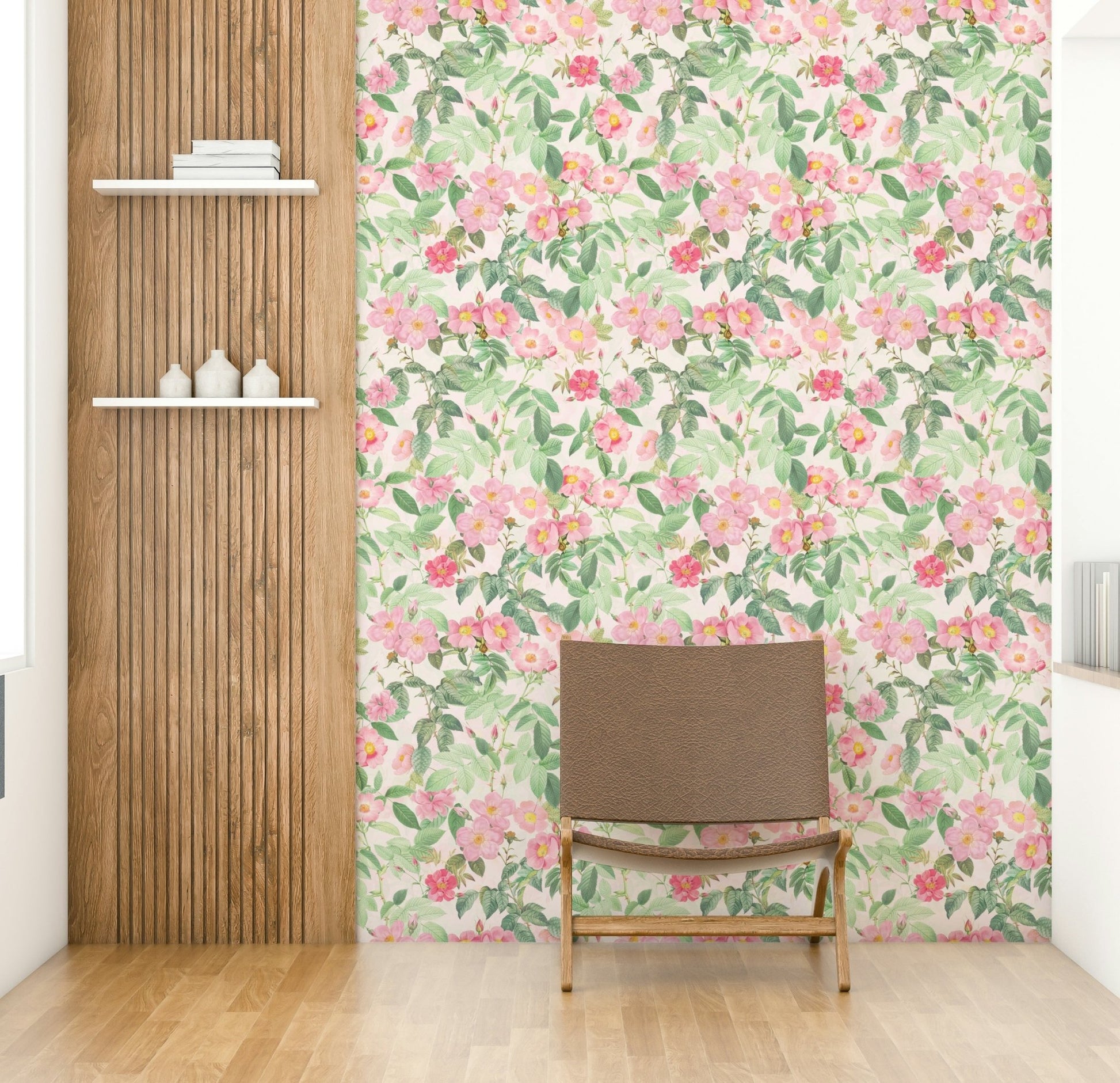 Romantic blush rose wallpaper for a cozy atmosphere

