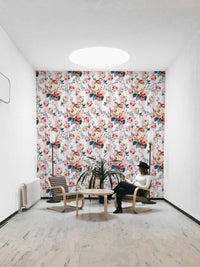 Blush Rose & Stripe mural for bedrooms

