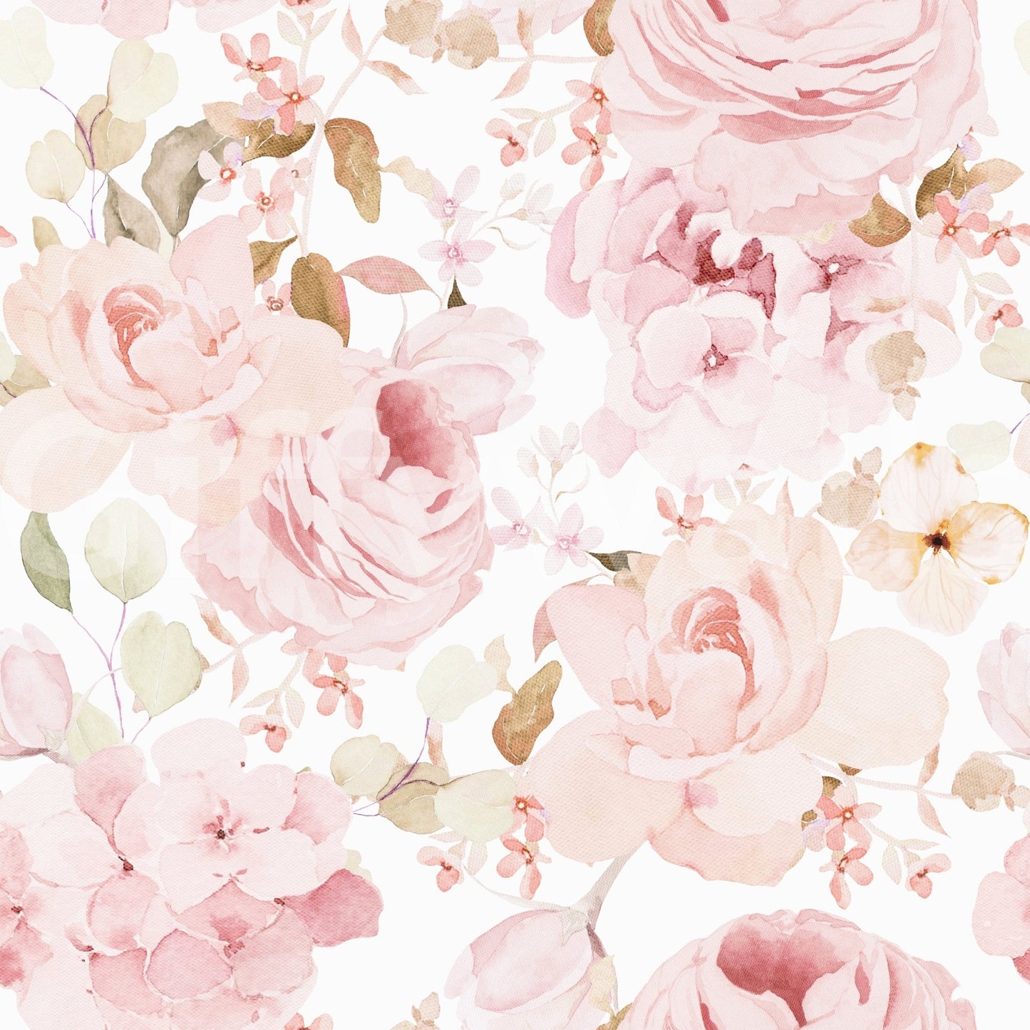 Wallpaper Blush Rose Summer Garden dreamy feminine pattern