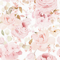 Wallpaper Blush Rose Summer Garden dreamy feminine pattern