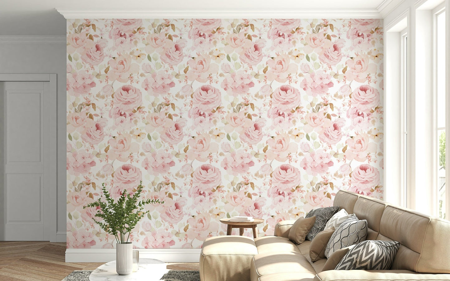 Pink blush rose flower background wallpaper for walls