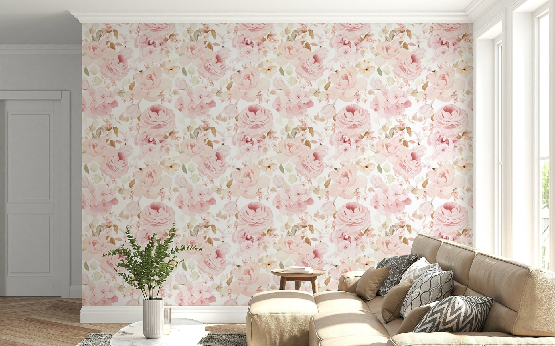 Pink blush rose flower background wallpaper for walls