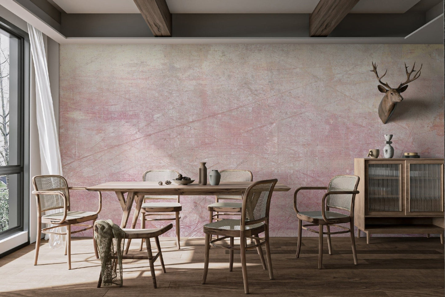 Blush Serenity Textured Wallpaper - Giffywalls, AN01