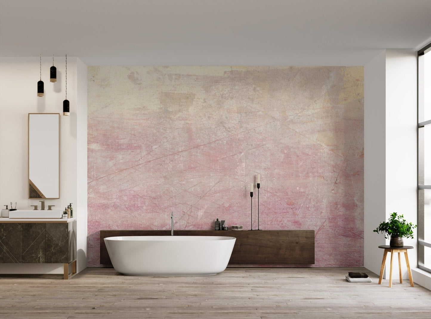 Blush Serenity Textured Wallpaper - Giffywalls, AN01