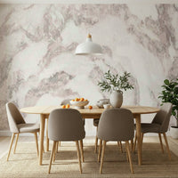 Close-up of blush stone mural's soft texture.
