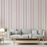 Modern living room with blush stripe wallpaper and clean structured wall design, GD8224