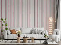 Living room styled with Blush Stripes Wallpaper and soft pink vertical line pattern, GD8224