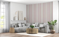 Relaxed living area with Blush Stripes Wallpaper and light modern styling, GD8224