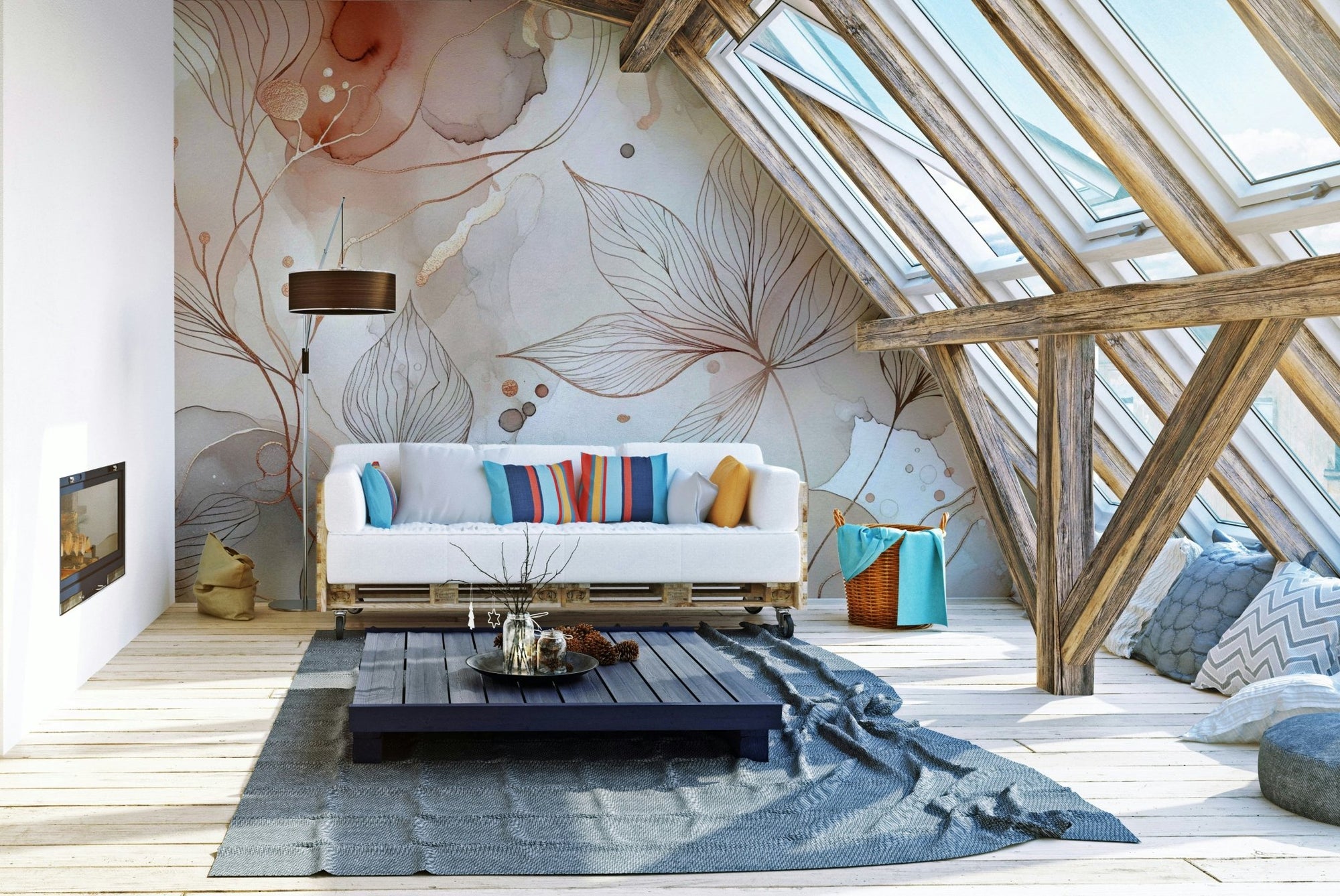 Elegant Blushing Botanical Dream Wall Mural, GD1596