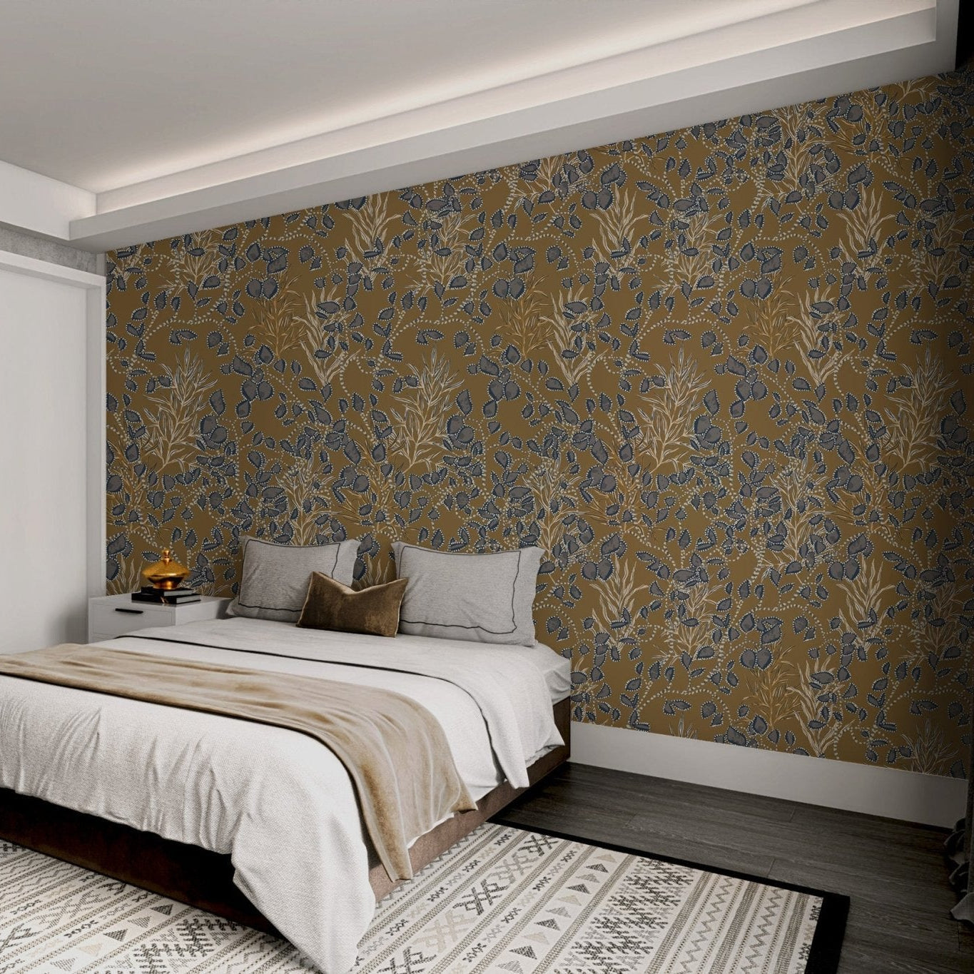 Elegant Amber Jewel Design Wallpaper, AN05
