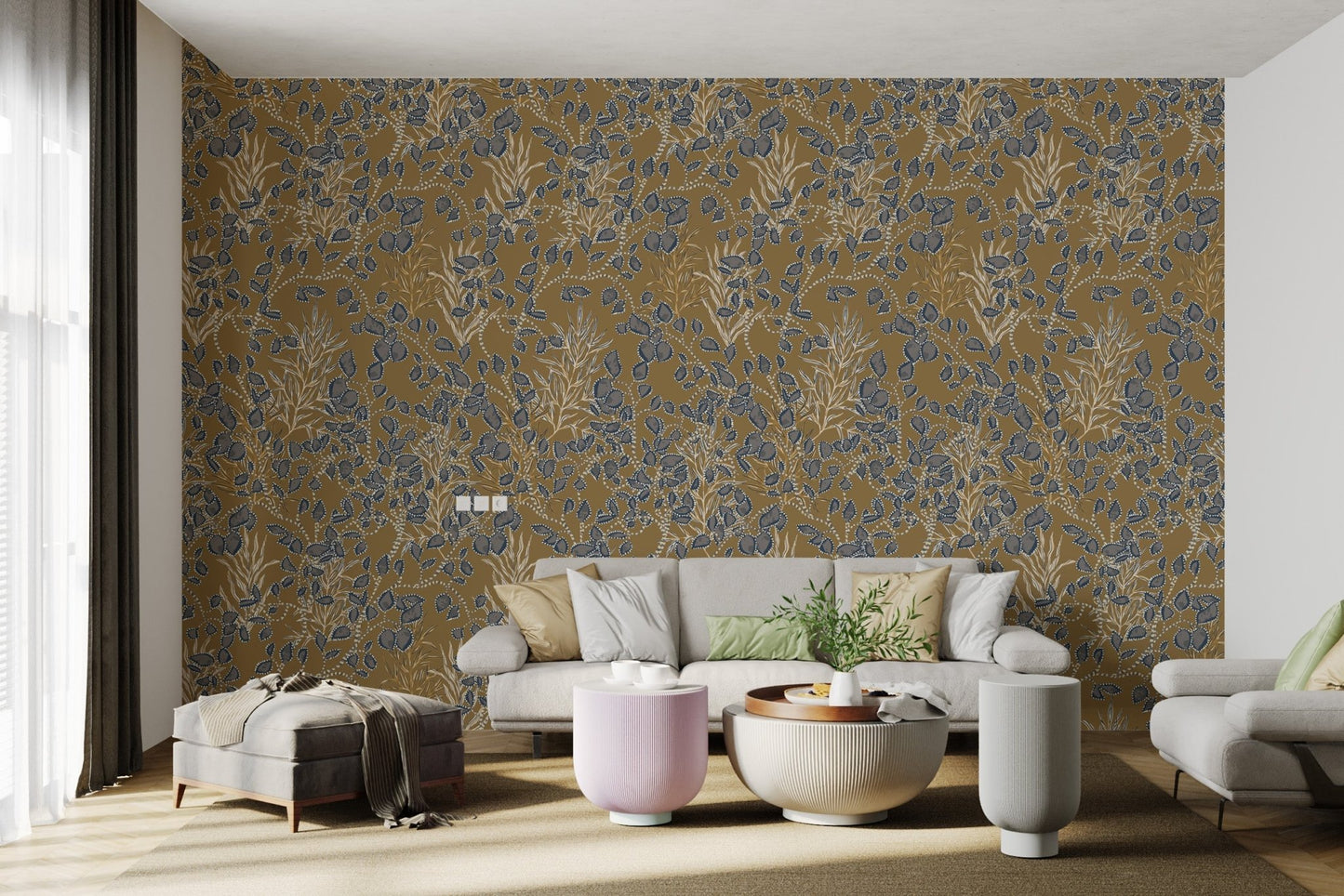 Bohemian Amber Jewel Pattern wallpaper, AN05