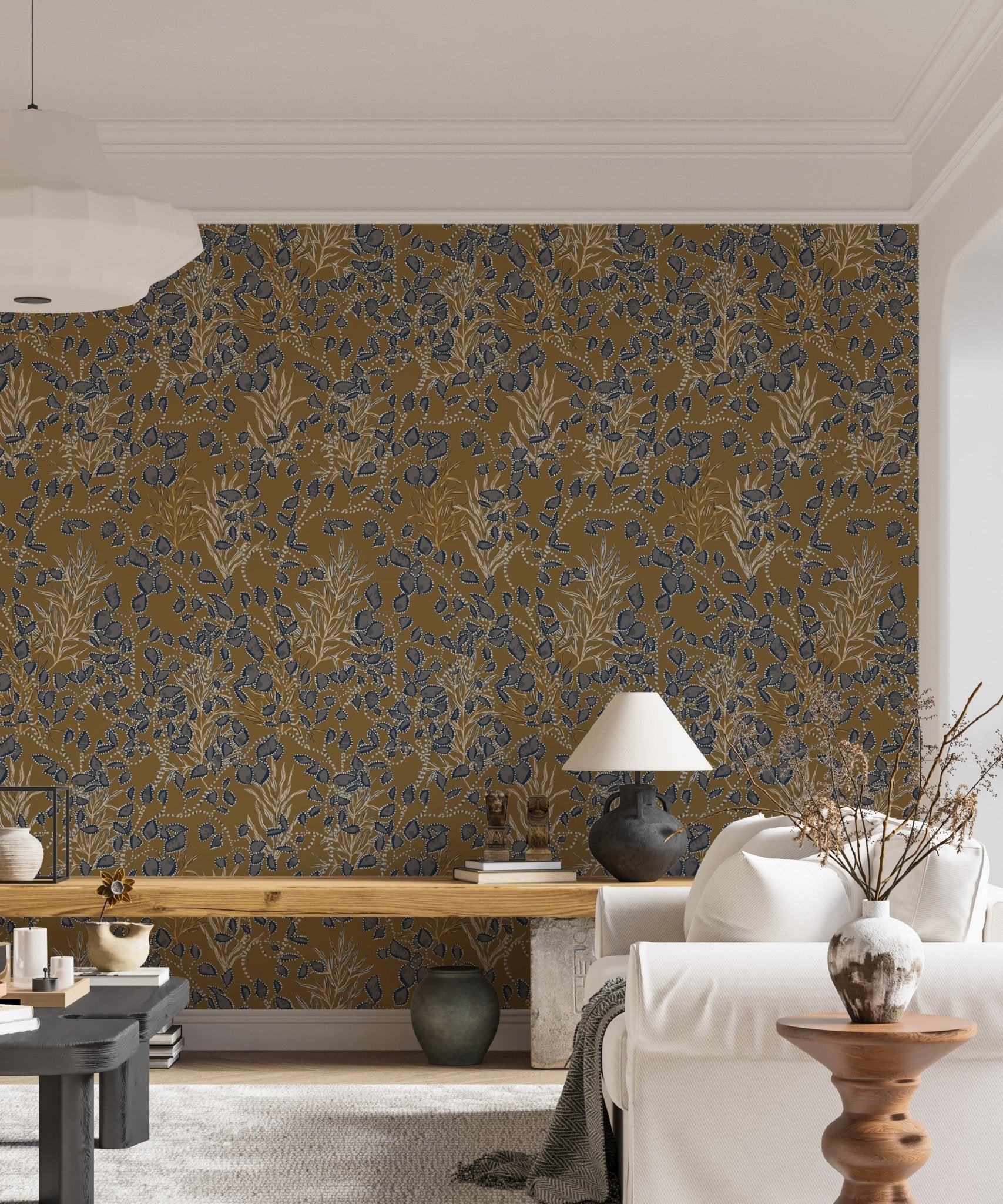 Amber Jewel Accented Boho Wall Mural, AN05