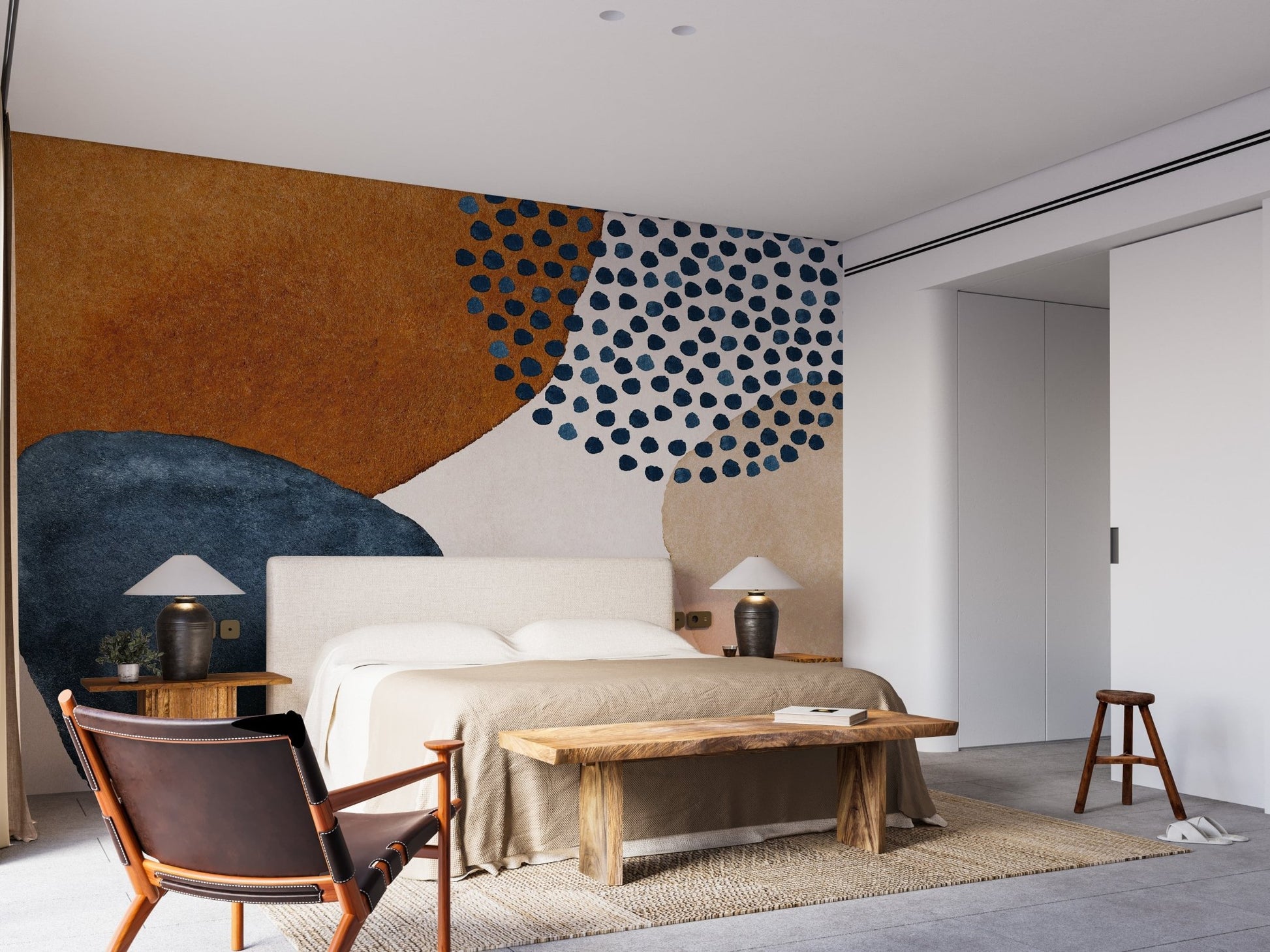 Bohemian Beige Watercolor Wallpaper for Walls