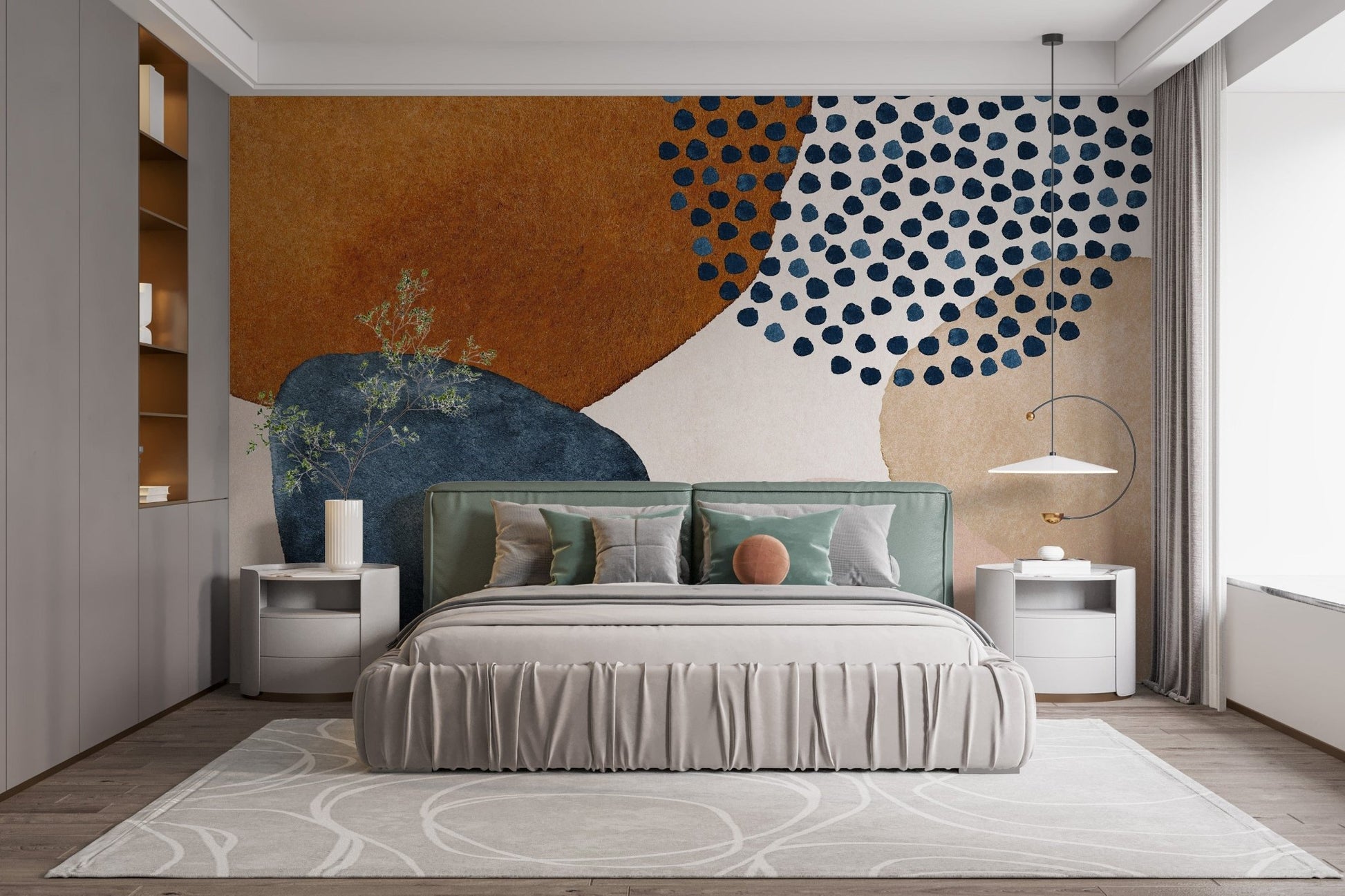 Bohemian Beige Watercolor Stick on Wallpaper