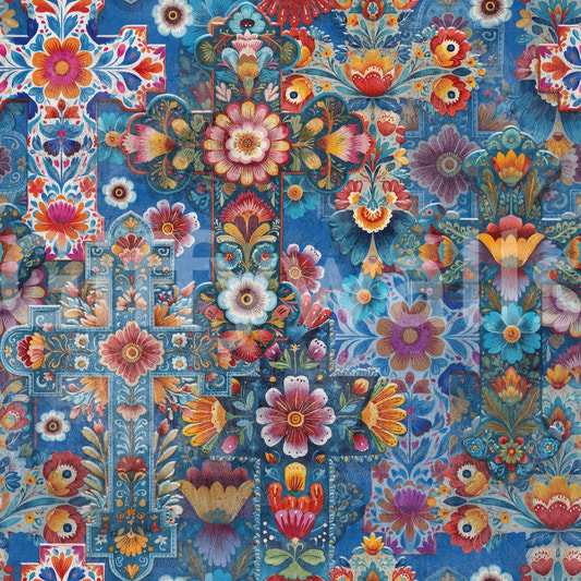 Bohemian Blooms Folk Wallpaper⁠