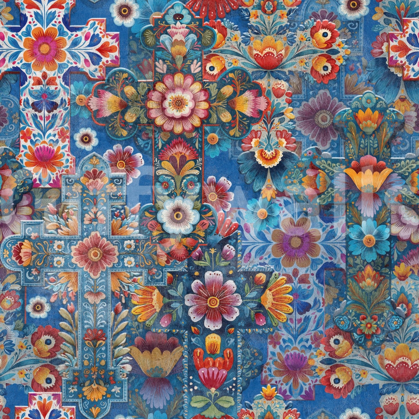 Bohemian Blooms Folk Wallpaper⁠