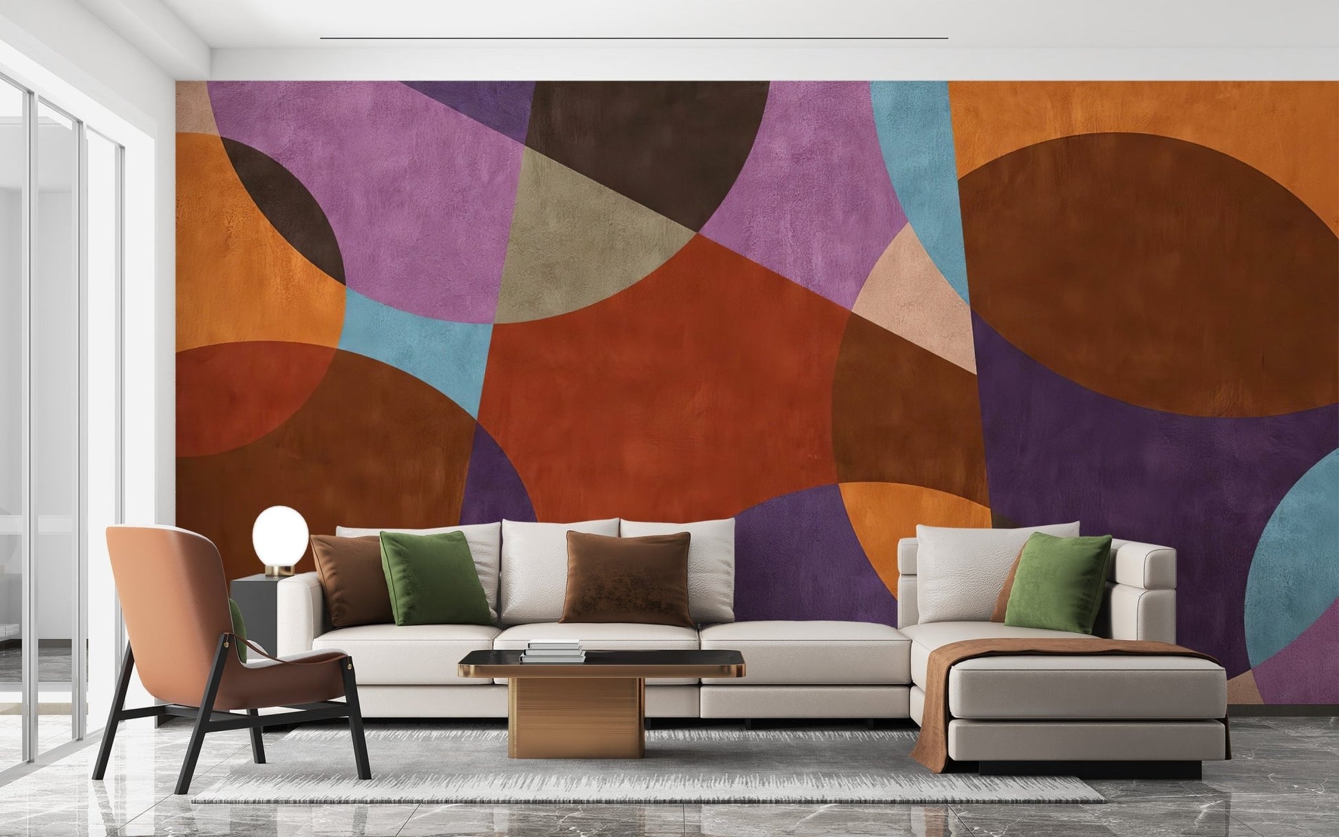 Bohemian Chic Wall Mural makes living rooms stylish and eclectic
