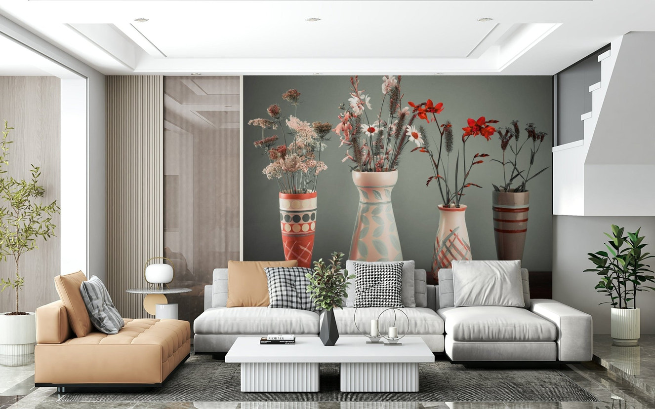 Richly colored Bohemian Floral Collection Wall Mural, stunning floral design.