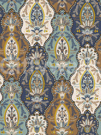 Global, ornate Bohemian Paisley Wallpaper for a sophisticated interior space.