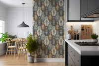 Bohemian Paisley Wallpaper; intricate, earthy, and bold wall mural design.