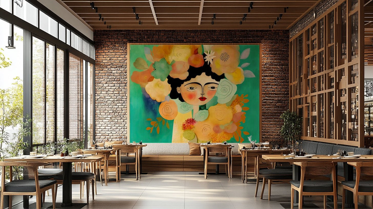 artistic portrait of a woman with a flower crown

