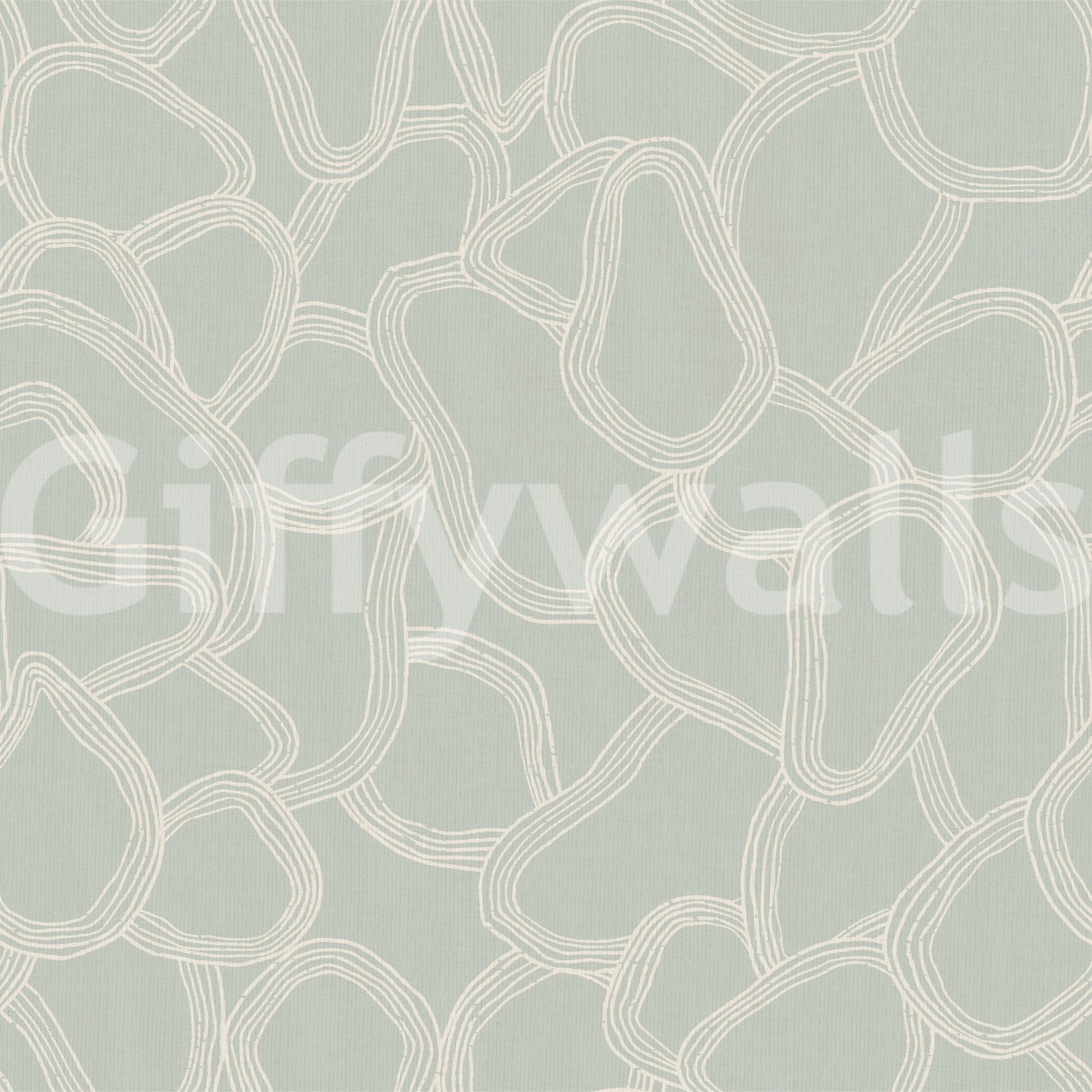 Abstract overlapping arches on green wallpaper

