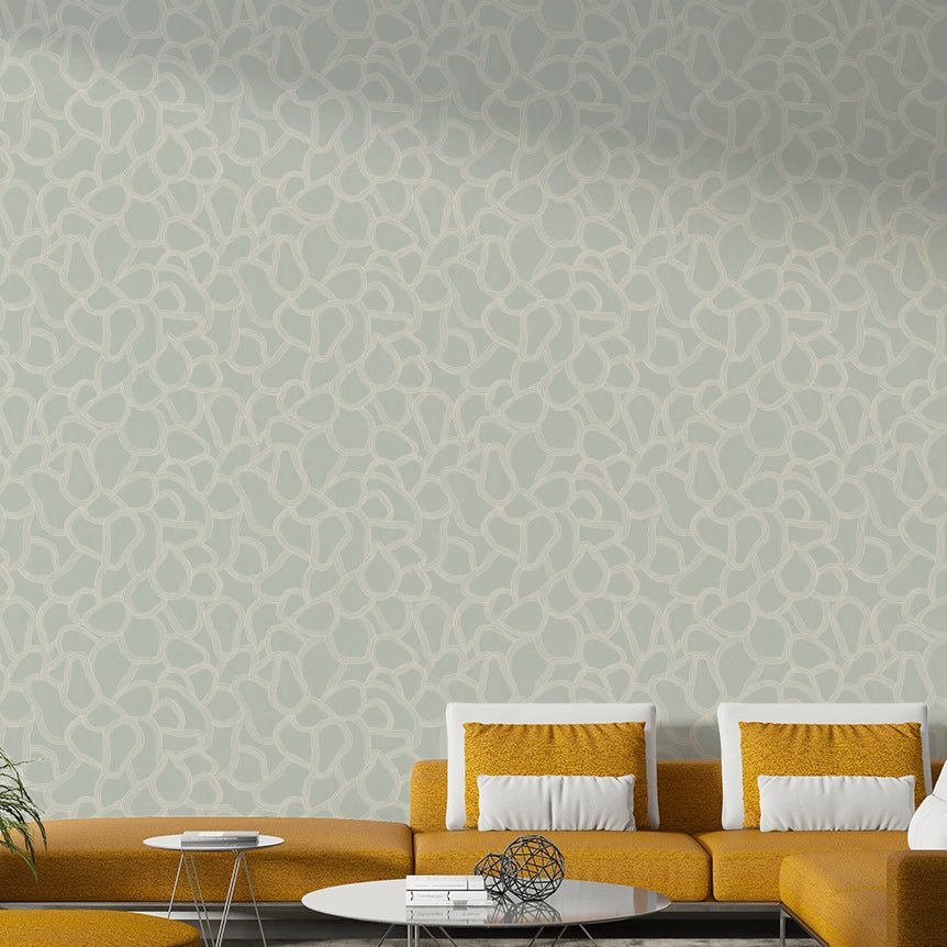 Abstract arches in soft green wallpaper design

