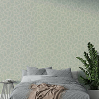 Boho-style wallpaper with overlapping arches

