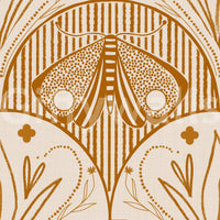 Boho Art Nouveau wall accent Cream and Orange.