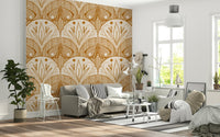 Elegant Floral Scallop wallpaper for walls.