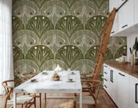 Art Nouveau Moth Floral Wall Mural Design