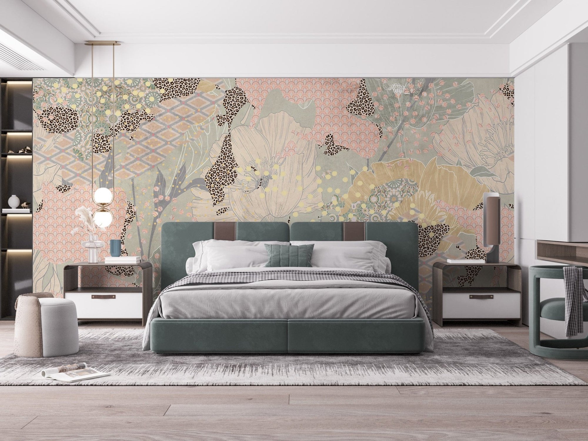 Boho artistic wallpaper mural design
A409