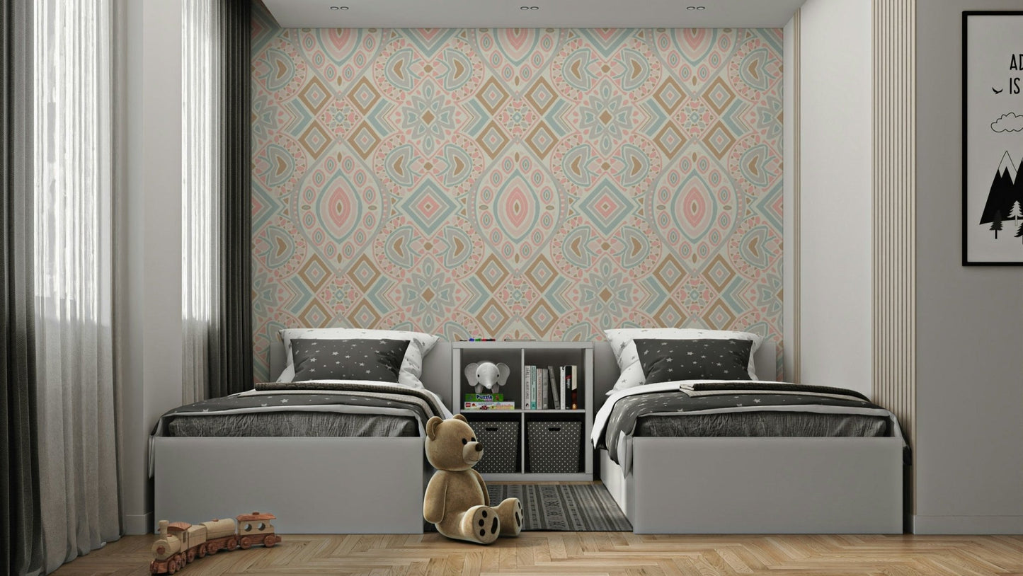 A modern wallpaper with an intricate, geometric design.

